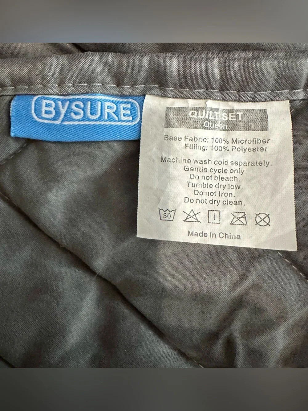 BYSURE gray quilted